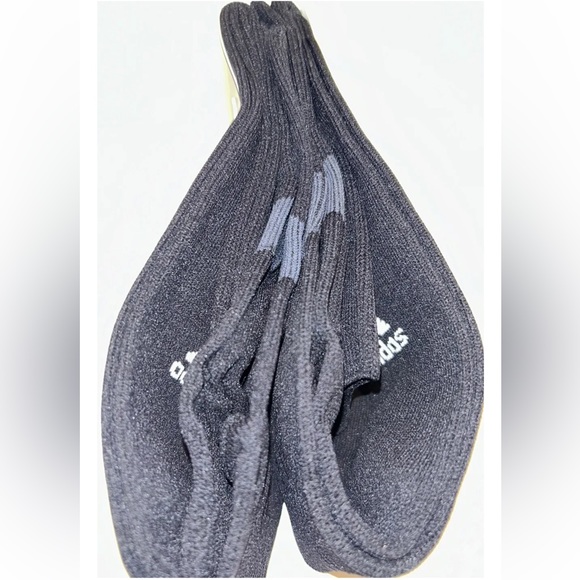 Adidas OTC Soccer Socks 2 Pair Men 5-8.5 Women 5-9.5 Yth 4Y-6 Black w White Logo - Picture 5 of 11